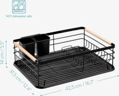 Navaris Afdruiprek Met Uitneembare Bestekhouder - Afwasrek Met Losse Lekbak - Vaatwasrek Met Plateau - Voor Bestek, Borden, Schalen En Pannen 10 Navaris Afdruiprek Met Uitneembare Bestekhouder - Afwasrek Met Losse Lekbak - Vaatwasrek Met Plateau - Voor Bestek, Borden, Schalen En Pannen -Huishoudelijke Schoonmaak 1200x968 5