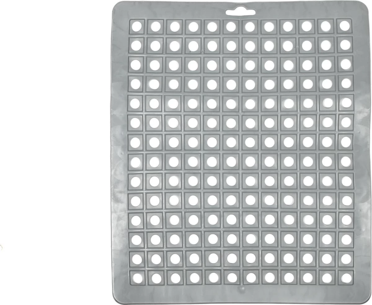 Merkloos Gootsteenmat PVC Vierkant Grijs 28 Cm 1 Merkloos Gootsteenmat PVC Vierkant Grijs 28 Cm