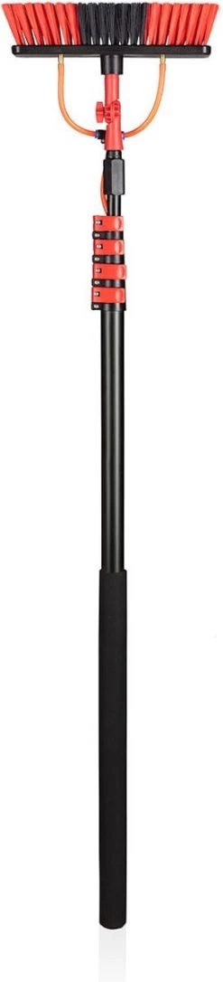 Umuzi Cleaning Telescopische Waterborstel - Uitschuifbare Schrobborstel Voor Ramen, Gevel En Huis - 1,3 Tot 4,6 Meter - Reiniger Met 4 Uitschuifbare Delen - Zeepdispenser Met Doseerknop -Huishoudelijke Schoonmaak 273x1200