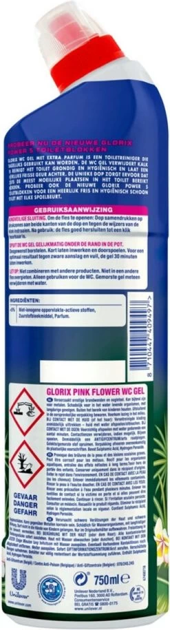 Glorix WC Powergel Toiletreiniger Pink Flower - 6 X 750 Ml - Voordeelverpakking -Huishoudelijke Schoonmaak 324x1200 1
