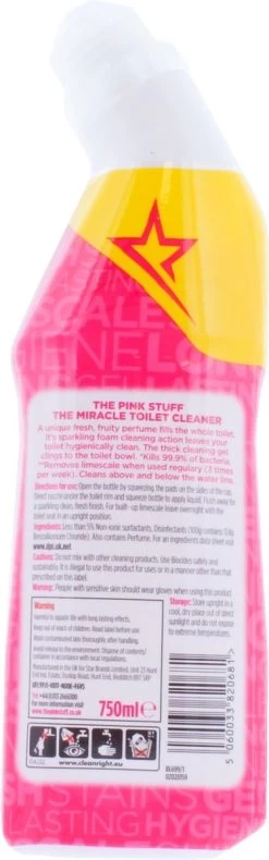 The Pink Stuff The Miracle Toilet Cleaner - Toiletreiniger - 750ml -Huishoudelijke Schoonmaak 375x1200 2