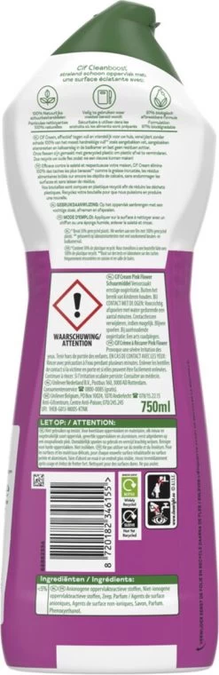 Cif CleanBoost Cream Pink Schuurmiddel - 8 X 750 Ml - Voordeelverpakking -Huishoudelijke Schoonmaak 390x1200 1