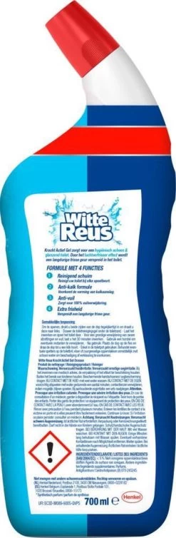 Witte Reus Toiletreiniger - Kracht Actief Gel Oceaan - Voordeelverpakking 10 X 700ml -Huishoudelijke Schoonmaak 393x1200 4