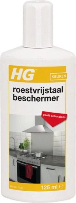 HG Roestvrijstaal Beschermer - 125ml - Snel En Eenvoudig - Laat RVS Weer Glanzen -Huishoudelijke Schoonmaak 450x1200 1