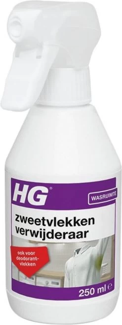 HG Zweetvlekkenverwijderaar - 250ml - Effectief Tegen Zweet- En Deodorantvlekken - Geschikt Voor Wit En Gekleurd Textiel -Huishoudelijke Schoonmaak 451x1200