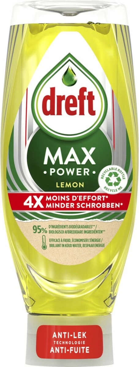 Dreft MaxPower - Lemon - Vloeibaar Afwasmiddel - Voordeelverpakking 8 X 640 Ml 7 Dreft MaxPower - Lemon - Vloeibaar Afwasmiddel - Voordeelverpakking 8 X 640 Ml - Afbeelding 7