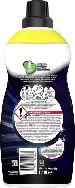 Robijn Klein & Krachtig Classics Black Velvet Vloeibaar Wasmiddel - 2 X 34 Wasbeurten - Voordeelverpakking -Huishoudelijke Schoonmaak 480x1200