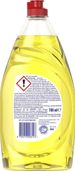 Dreft Platinum - Quickwash - Citroen - Vloeibaar Afwasmiddel - Voordeelverpakking 8 X 780 Ml -Huishoudelijke Schoonmaak 528x1200