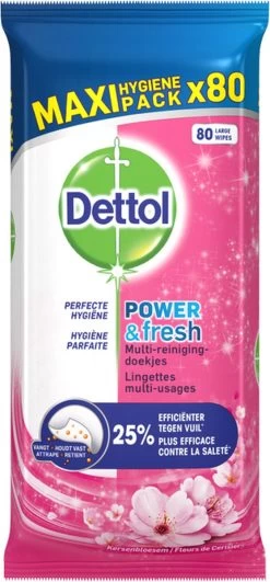 Dettol - Schoonmaakdoekjes - Power & Fresh - Kersenbloesem - 80 Stuks X8 11 Dettol - Schoonmaakdoekjes - Power & Fresh - Kersenbloesem - 80 Stuks X8 -Huishoudelijke Schoonmaak 558x1200 1
