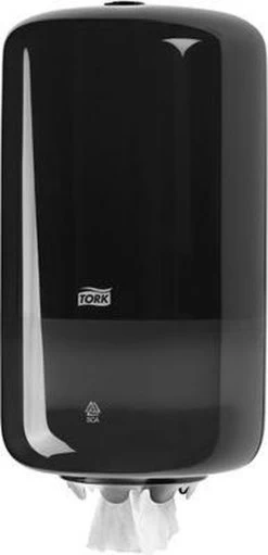 Tork Mini Centerfeed Poetspapier Dispenser Kunststof Zwart M1 -Huishoudelijke Schoonmaak 580x1200