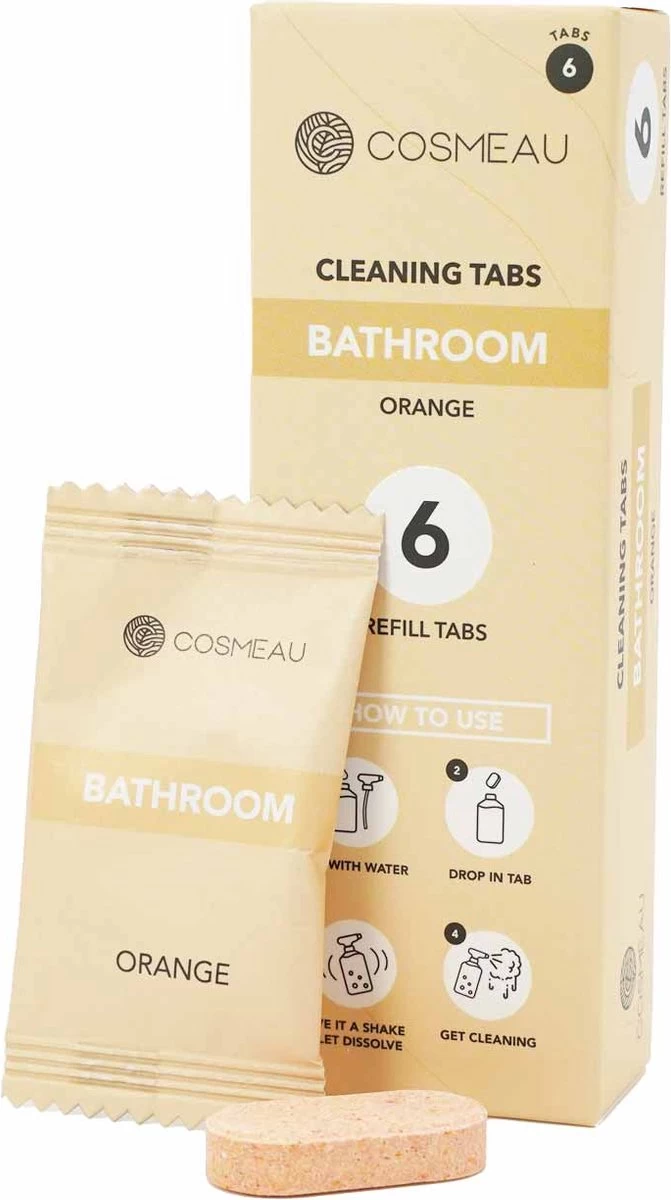Cosmeau Badkamerreiniger 6 Stuks Tabletten Cleaning Tabs Schoonmaak Tabs -Sanitair - Navulling - Refill 1 Cosmeau Badkamerreiniger 6 Stuks Tabletten Cleaning Tabs Schoonmaak Tabs -Sanitair - Navulling - Refill