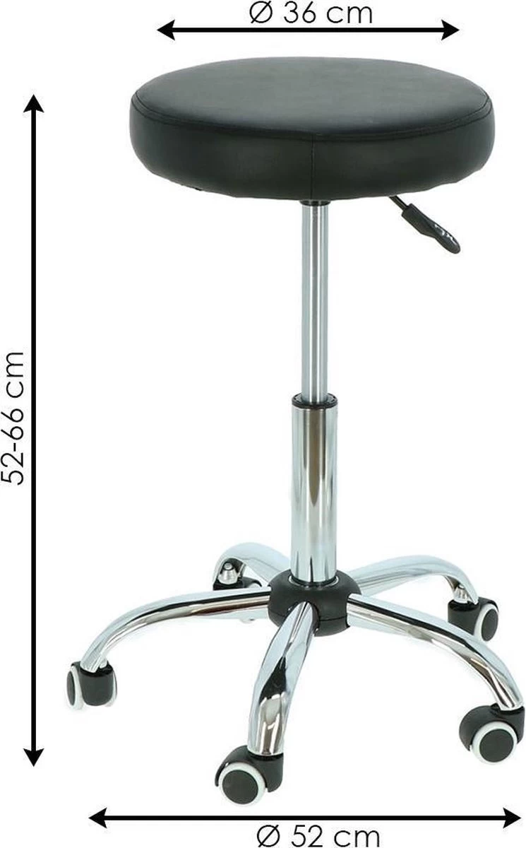 Alora Tabouret Op Wielen - Zadelkruk - Zwart - Kruk – Kapperskruk - Draaikruk - Werkkruk - Verstelbaar 5 Alora Tabouret Op Wielen - Zadelkruk - Zwart - Kruk – Kapperskruk - Draaikruk - Werkkruk - Verstelbaar - Afbeelding 5