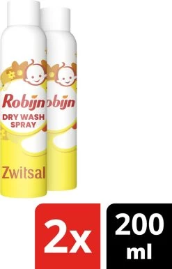 Robijn Dry Wash Spray Zwitsal - 2 X 200ml - Voordeelverpakking -Huishoudelijke Schoonmaak 767x1200