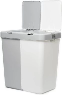 Motek® - Wasmand - 2 Vakken Met Deksel - Met Touch Deksel - Gemaakt Van 100% Gerecycled Kunststof - 80 L - Wasmand Met Deksel - Wassorteerder - Grijs - Wit 13 Motek® - Wasmand - 2 Vakken Met Deksel - Met Touch Deksel - Gemaakt Van 100% Gerecycled Kunststof - 80 L - Wasmand Met Deksel - Wassorteerder - Grijs - Wit -Huishoudelijke Schoonmaak 779x1200 1