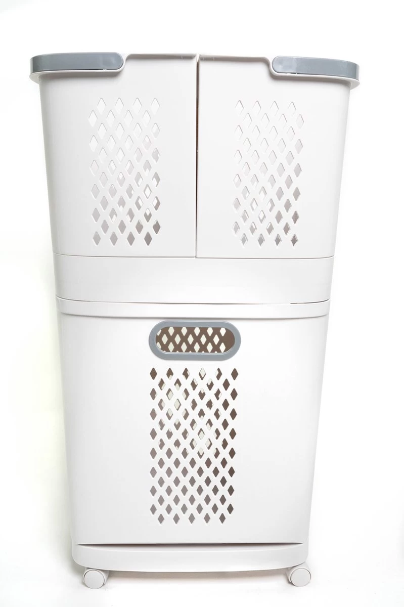 Sens Design Wasmanden Met Deksel - Wassorteerder 3 Vakken Op Wieltjes 16 Sens Design Wasmanden Met Deksel - Wassorteerder 3 Vakken Op Wieltjes - Afbeelding 16