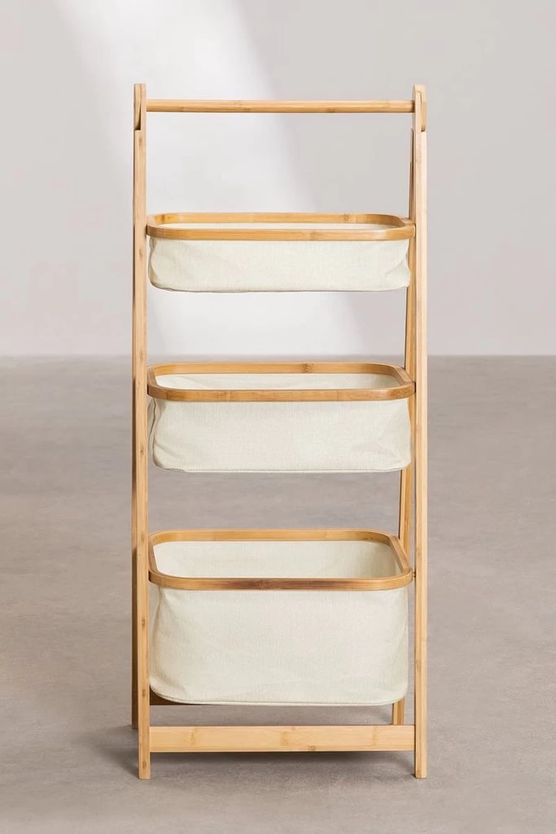 MIRA Home - BOSTIC - Almeria - Bamboe Rek Met 2 Manden - Duurzaam En Veilig Opbergen - Duurzaam - Afmetingen 45x97cm 3 MIRA Home - BOSTIC - Almeria - Bamboe Rek Met 2 Manden - Duurzaam En Veilig Opbergen - Duurzaam - Afmetingen 45x97cm - Afbeelding 3