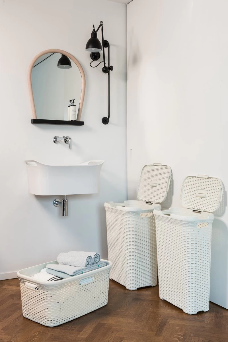 Curver Style Wasmand Met Deksel 60L + Wasmand 45L - Wit 6 Curver Style Wasmand Met Deksel 60L + Wasmand 45L - Wit - Afbeelding 6