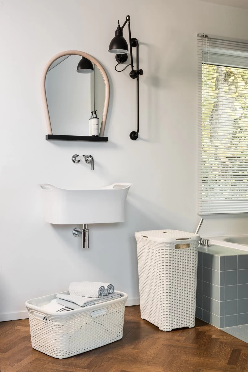 Curver Style Wasmand Met Deksel 60L + Wasmand 45L - Wit 3 Curver Style Wasmand Met Deksel 60L + Wasmand 45L - Wit - Afbeelding 3