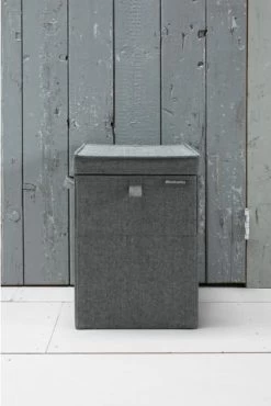Brabantia Wasmand Met Deksel - Stapelbaar - 35 L - Pepper Black -Huishoudelijke Schoonmaak 802x1200