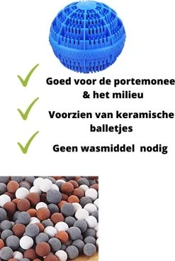 Merkloos V&P Wasbol Set Van 2 - Ecologische Wasbal - Keramische Balletjes - Duurzaam - Blauw - Wasmachine Reiniger - Wasmachine - Zonder Gebruik Van Wasmiddel -Huishoudelijke Schoonmaak 808x1200