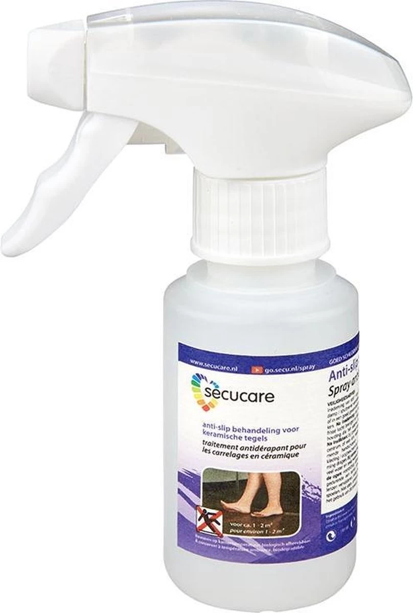 Secucare Anti Slip Spray 100ml - Antislip Voor Tegelvloeren 1 Secucare Anti Slip Spray 100ml - Antislip Voor Tegelvloeren