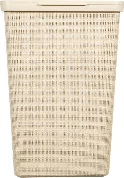 Curver Jute Wasmand Met Deksel 58L - 2 Stuks - Gebroken Wit -Huishoudelijke Schoonmaak 835x1200