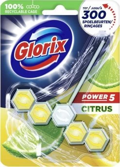 Glorix Power 5 Toiletblokken - Citroen - 9 Stuks - Voordeelverpakking -Huishoudelijke Schoonmaak 861x1200 2