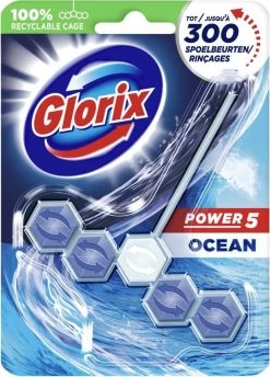 Glorix Power 5 Toiletblokken - Ocean - 9 Stuks - Halfjaarbox - Voordeelverpakking -Huishoudelijke Schoonmaak 861x1200 4