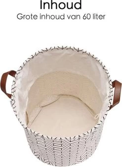 Merkloos Wasmand - Opbergzak - 60L - Waterproof - Zwart/wit -Huishoudelijke Schoonmaak 876x1200 2