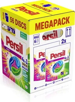 Persil® Persil 4in1 Discs Color Wascapsules - Wasmiddel Capsules - Voordeelverpakking - 2x28 Wasbeurten -Huishoudelijke Schoonmaak 894x1200