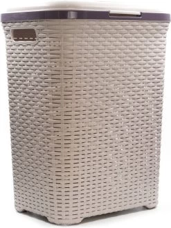 PrimeHome Wasmand Met Deksel – Wassorteerder - Wasbox - Wasmanden Met Deksel - 55 Liter – Kunststof - Roze