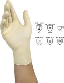 ANSELL MICROFLEX® 63-864 - Latex Wegwerp Handschoenen, Poedervrij, M, Wit, 100 Stuks -Huishoudelijke Schoonmaak 925x1200