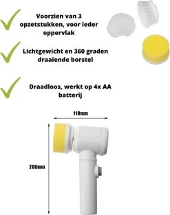 V&P Magic Brush - Elektrische Multifunctionele Schoonmaakborstel - 3 Opzetstukken - Wasborstel - Poetsmachine - Schrobborstel - Handborstel - Werkborstel - Schrobber - Boorborstel - Schoonmaakmiddelen - Reinigingsborstel -Huishoudelijke Schoonmaak 947x1200 5