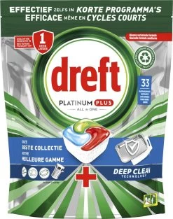 Dreft Platinum Plus All In One Deep Clean - Vaatwastabletten - Voordeelverpakking 4 X 33 Stuks -Huishoudelijke Schoonmaak 948x1200