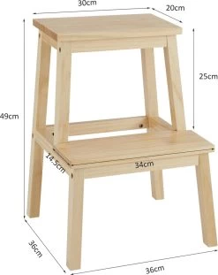 Houten Opstapje - Krukje Met 2 Niveaus - Bruin -Huishoudelijke Schoonmaak 952x1200 1