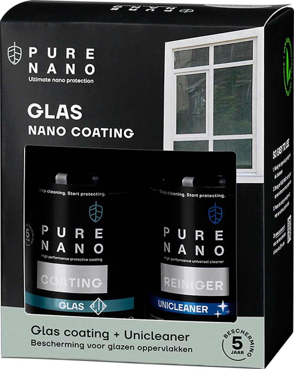 PURE NANO Glas - Nano Coating Voor 5 Jaar Heldere Ramen Met Minder Schoonmaakwerk - 250 Ml 6 PURE NANO Glas - Nano Coating Voor 5 Jaar Heldere Ramen Met Minder Schoonmaakwerk - 250 Ml - Afbeelding 6