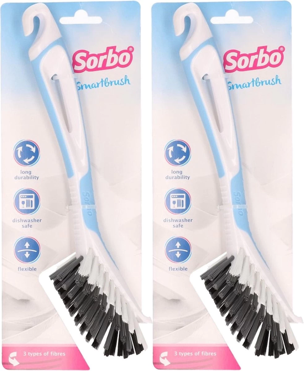 Set Van 2 Sorbo Smartbrush Afwasborstels Blauw/wit - Afwassen Afwasborstel - Huishoudelijke Keukenaccessoires 1 Set Van 2 Sorbo Smartbrush Afwasborstels Blauw/wit - Afwassen Afwasborstel - Huishoudelijke Keukenaccessoires