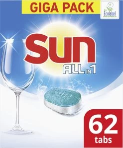 SUNĀ® Sun All-in 1 Normaal Vaatwastabletten - 62 Tabletten - Voordeelverpakking